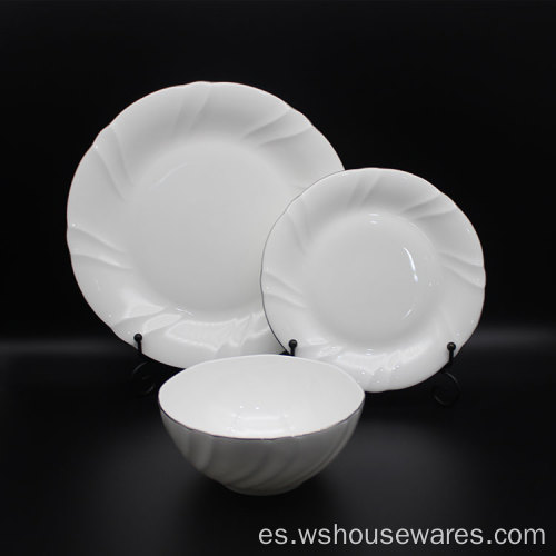 Cena de huesos Cerámica de porcelana de estilo blanco de estilo nórdico